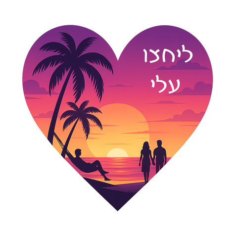 Heart with beach sunset